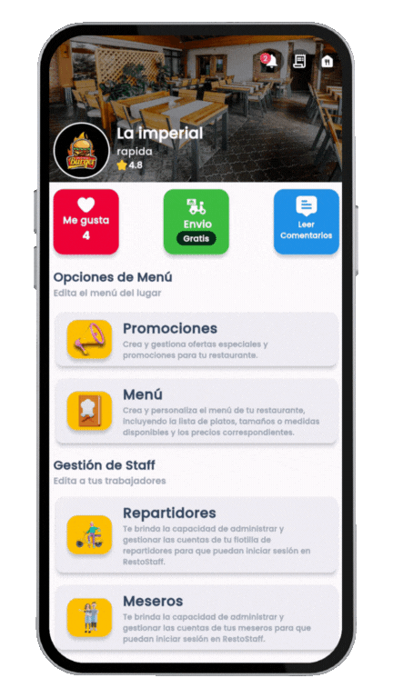 Movil recibe notificación